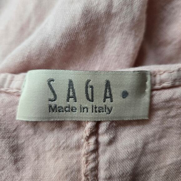 Saga Italy 100% Linen Top Pink Size Large - Picture 4 of 7